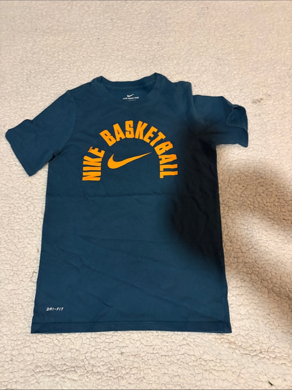 Nike Kids' Basketball Graphic Tee - Teal with Yellow Logo